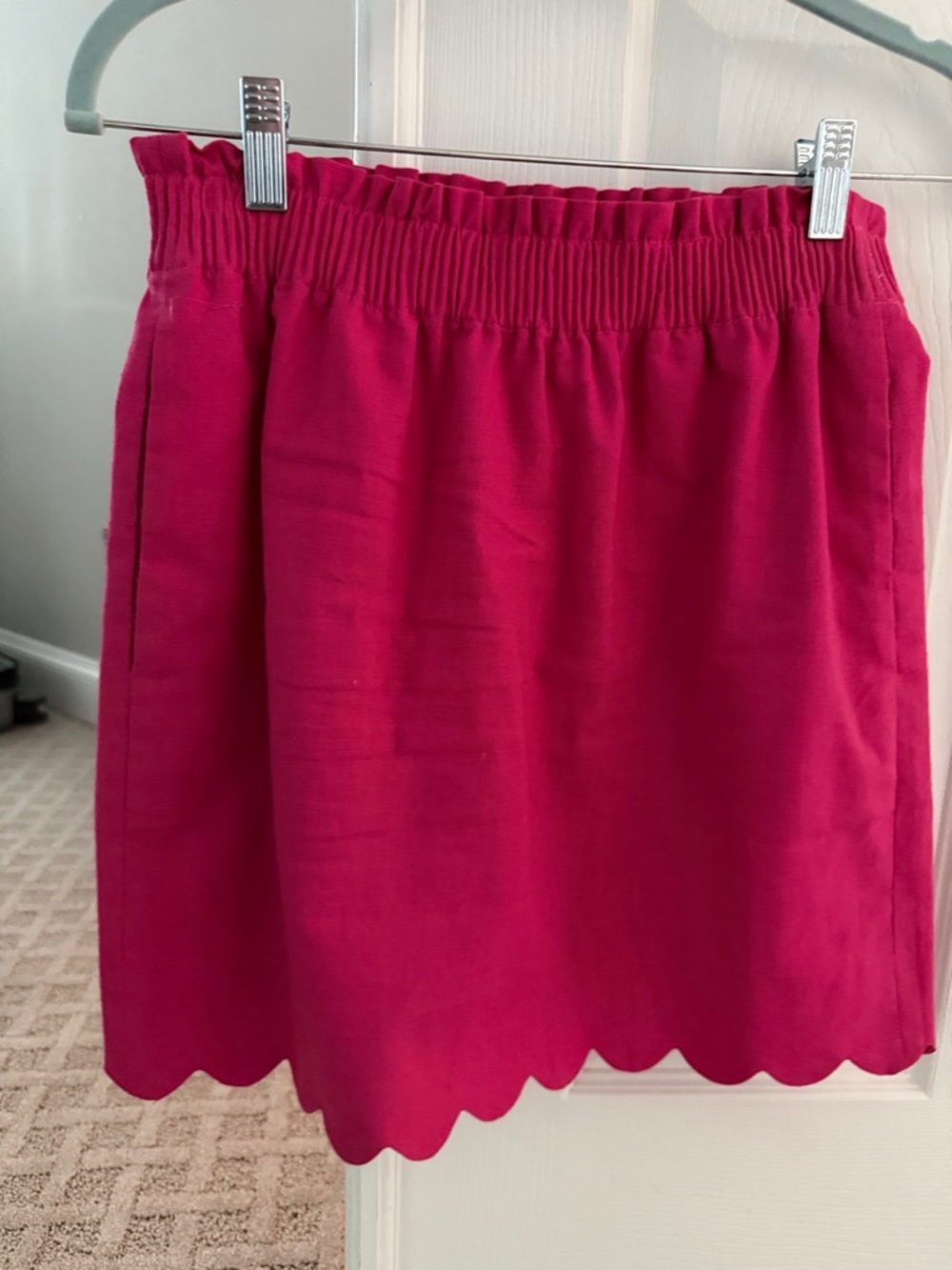 J.Crew Women's Scalloped Hem Pink Skirt with side pockets - size 00